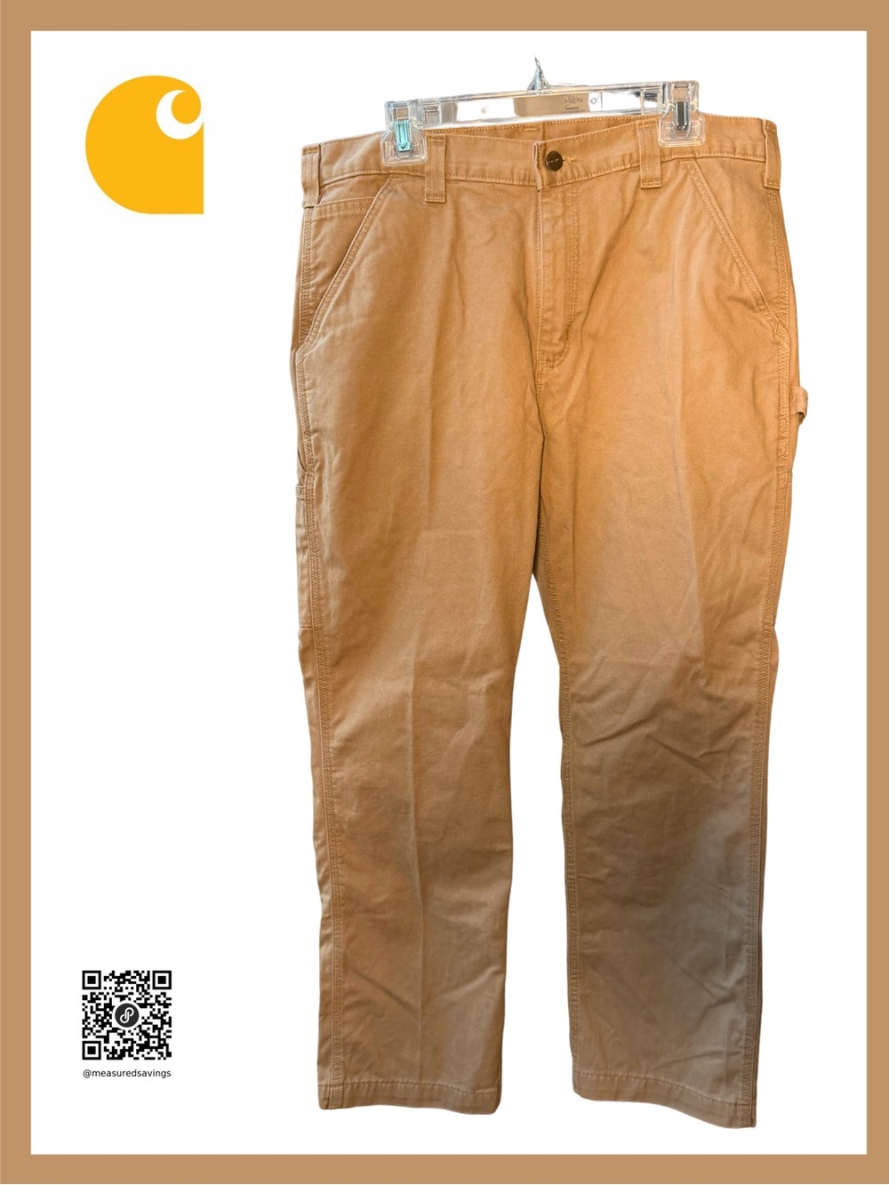 36x30 EUC Carhartt Style #B324 Relaxed Straight Twill Dungaree Pants